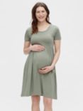 Mamalicious Sia Stretch Cotton Jersey Maternity Dress, Light Grey