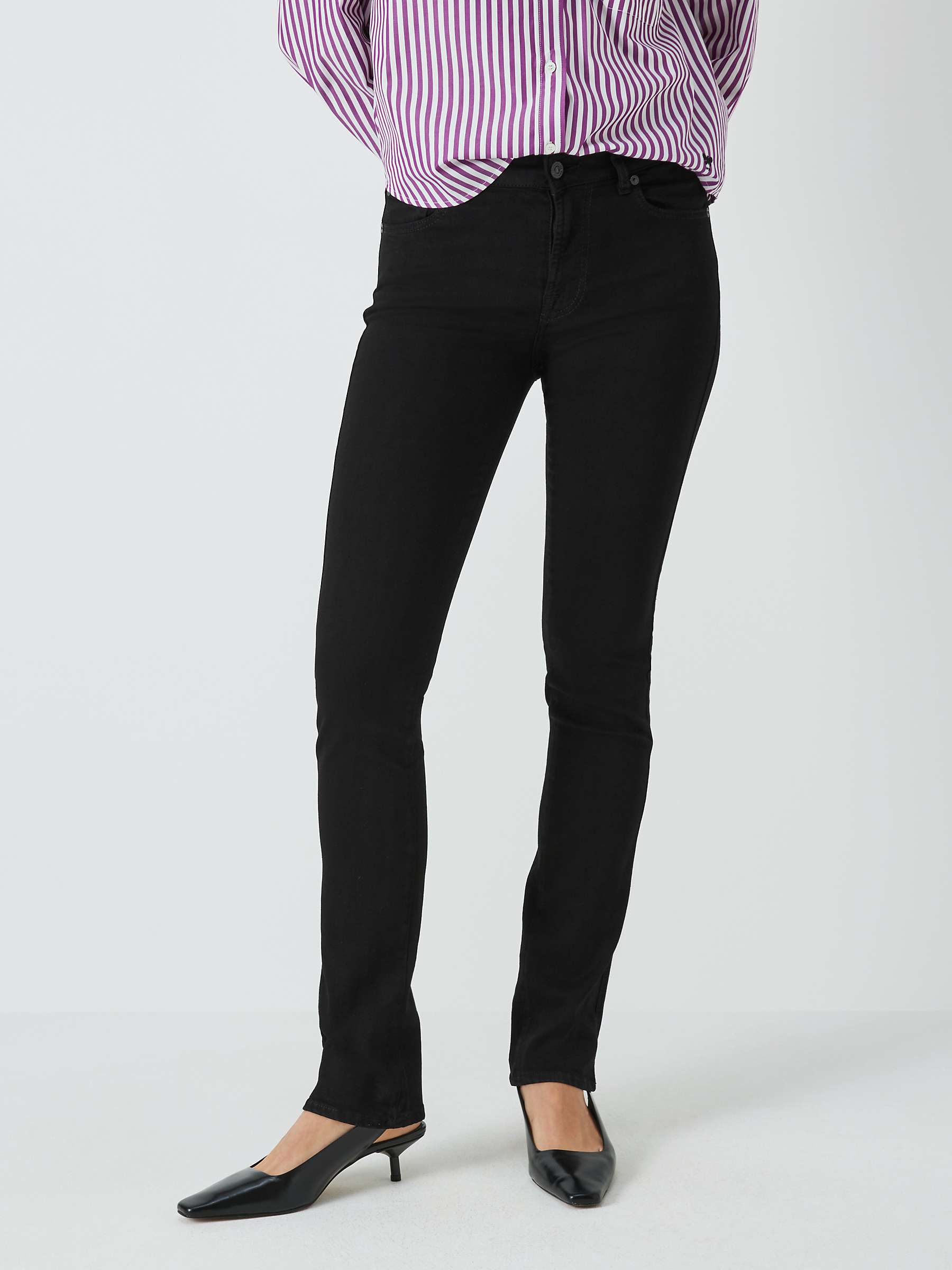 Buy 7 For All Mankind Kimmie B(Air) Jeans, Rinsed Black Online at johnlewis.com