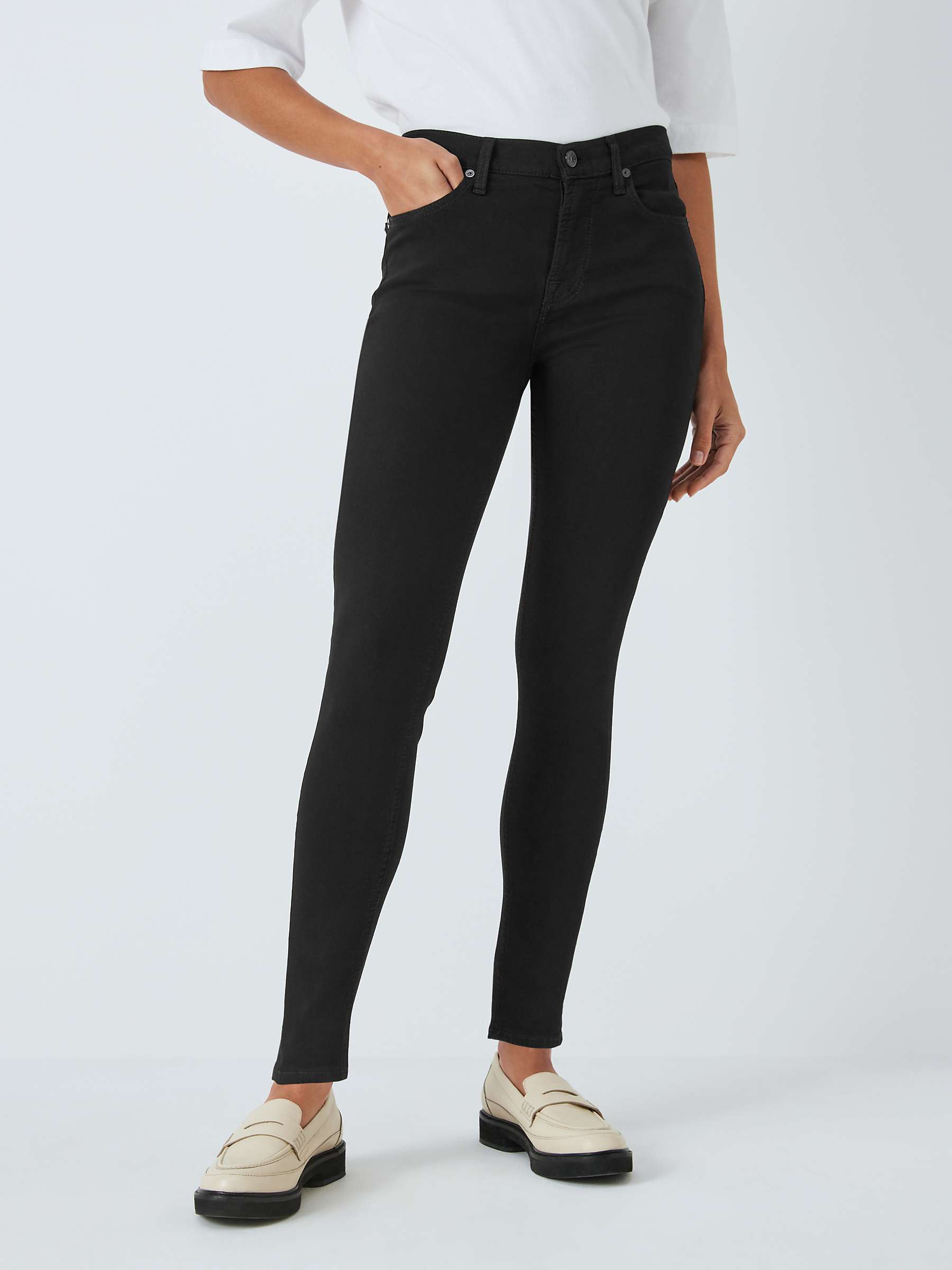Buy 7 For All Mankind Skinny B(Air) Jeans, Rinsed Black Online at johnlewis.com