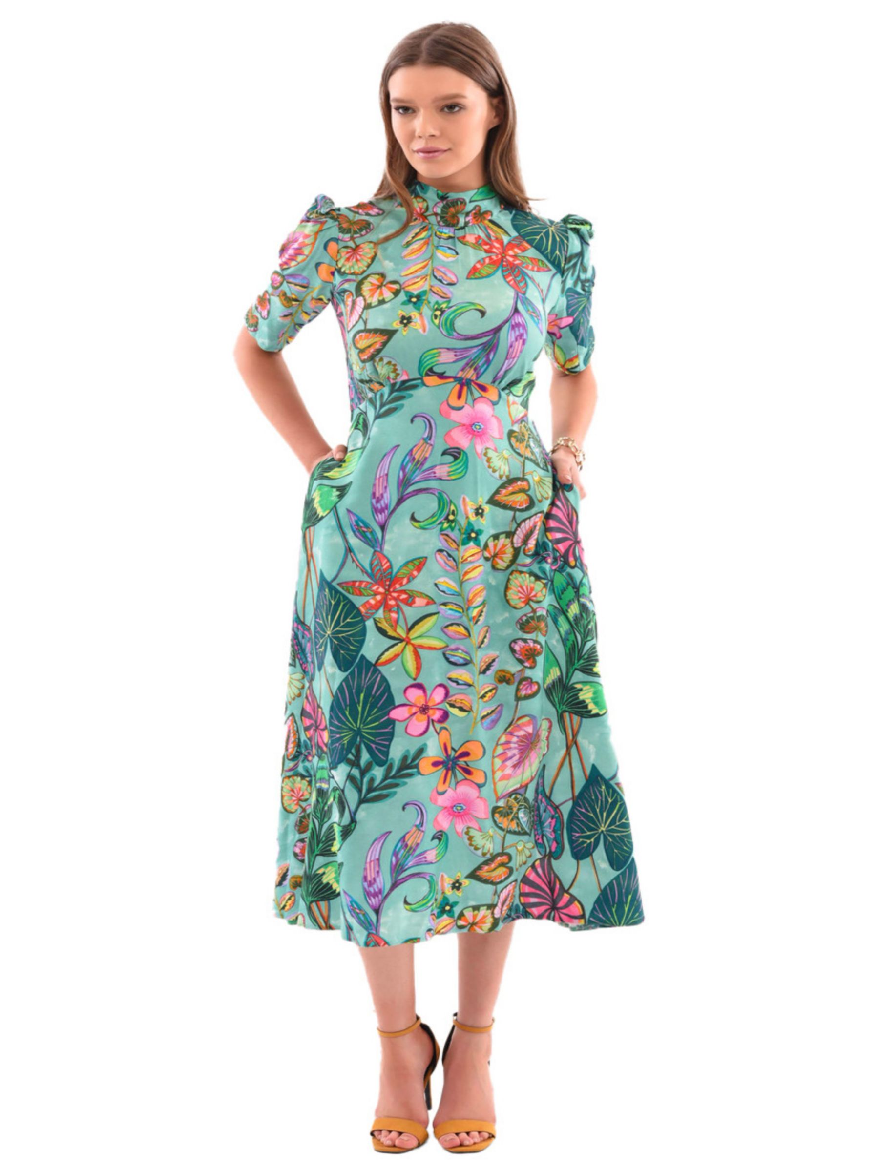 Closet London Botanical Floral Print Crepe Midi Dress at John Lewis ...