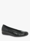 Gabor Splash Wide Fit Croc Look Leather Pumps