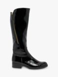 Gabor Adelina Leather Knee Boots, Black Patent