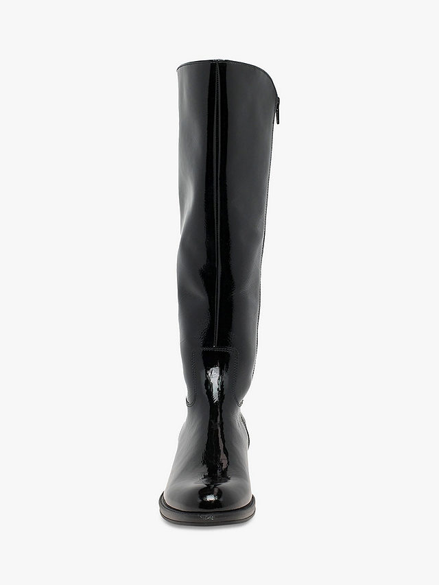 Gabor Adelina Leather Knee Boots, Black Patent, 3