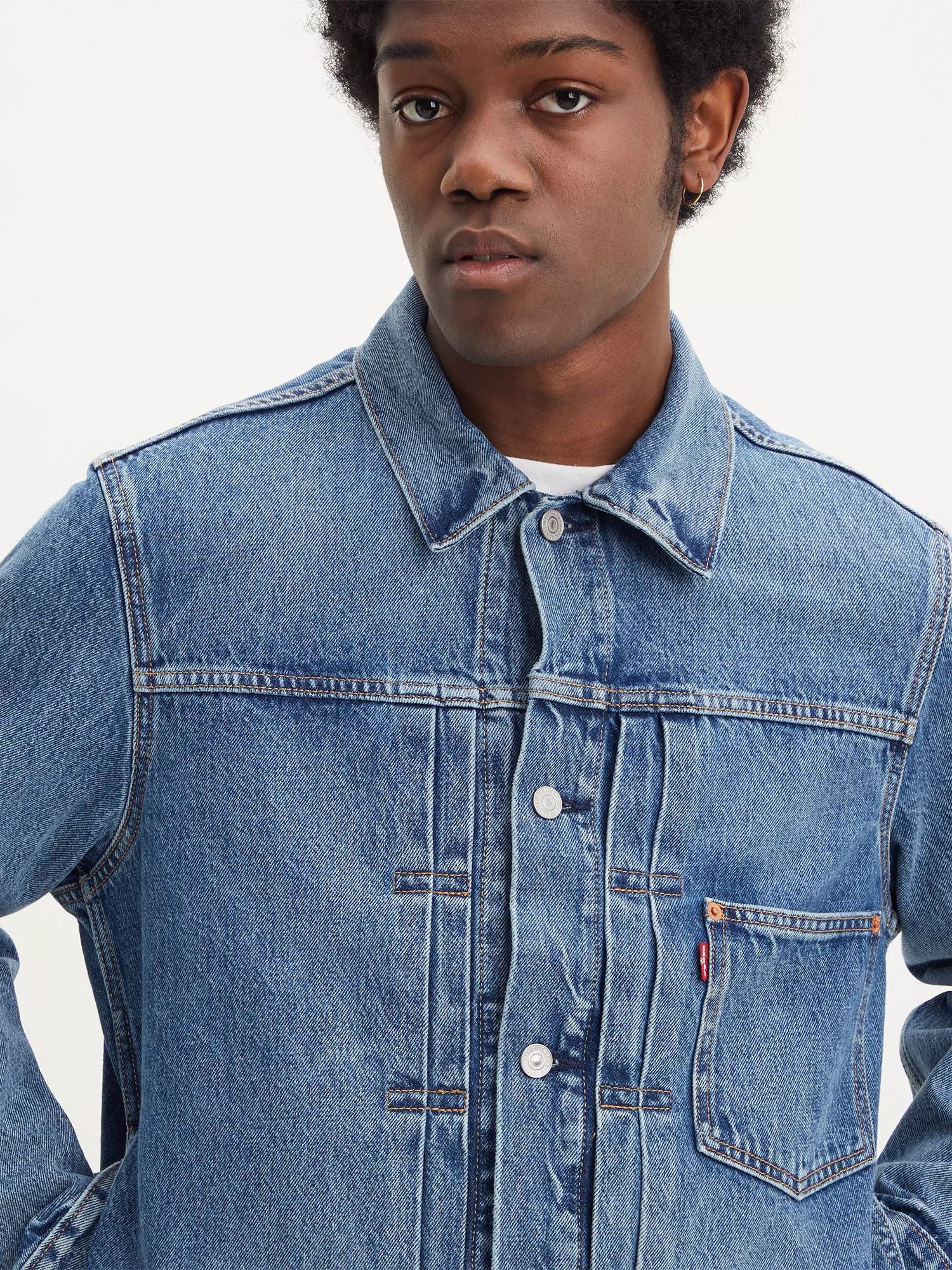 Levi's Type I Vintage Double Pleat Denim Jacket, Medium Indigo Stonewash