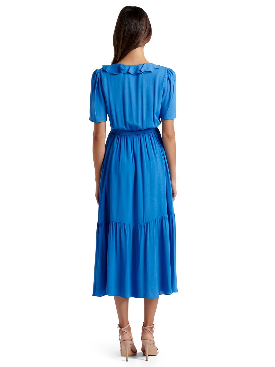 Forever New Tobi Ruffle Midi Dress, True Blue at John Lewis & Partners
