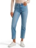 Forever New Alecia Hourglass Cropped Jeans, Mid Blue Wash