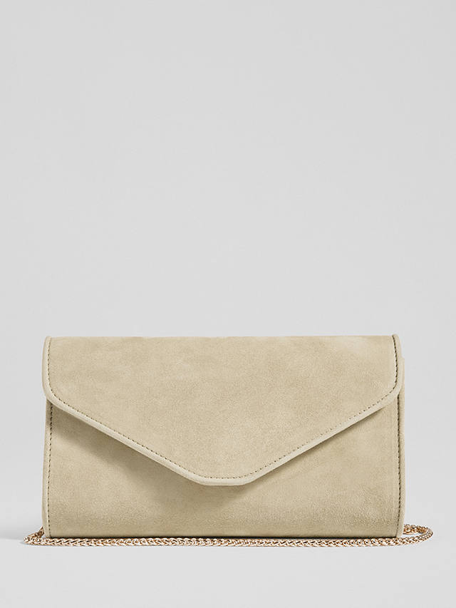 L.K.Bennett Dominica Suede Clutch Bag, Trench