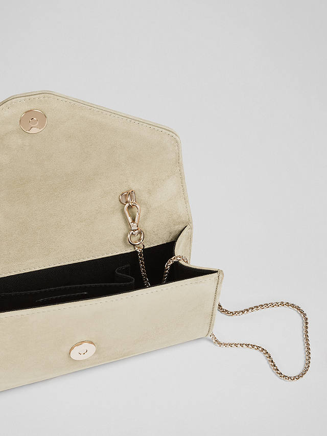 L.K.Bennett Dominica Suede Clutch Bag, Trench