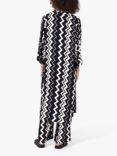 Ro&Zo Zig Zag Print Longline Shirt, Black/White