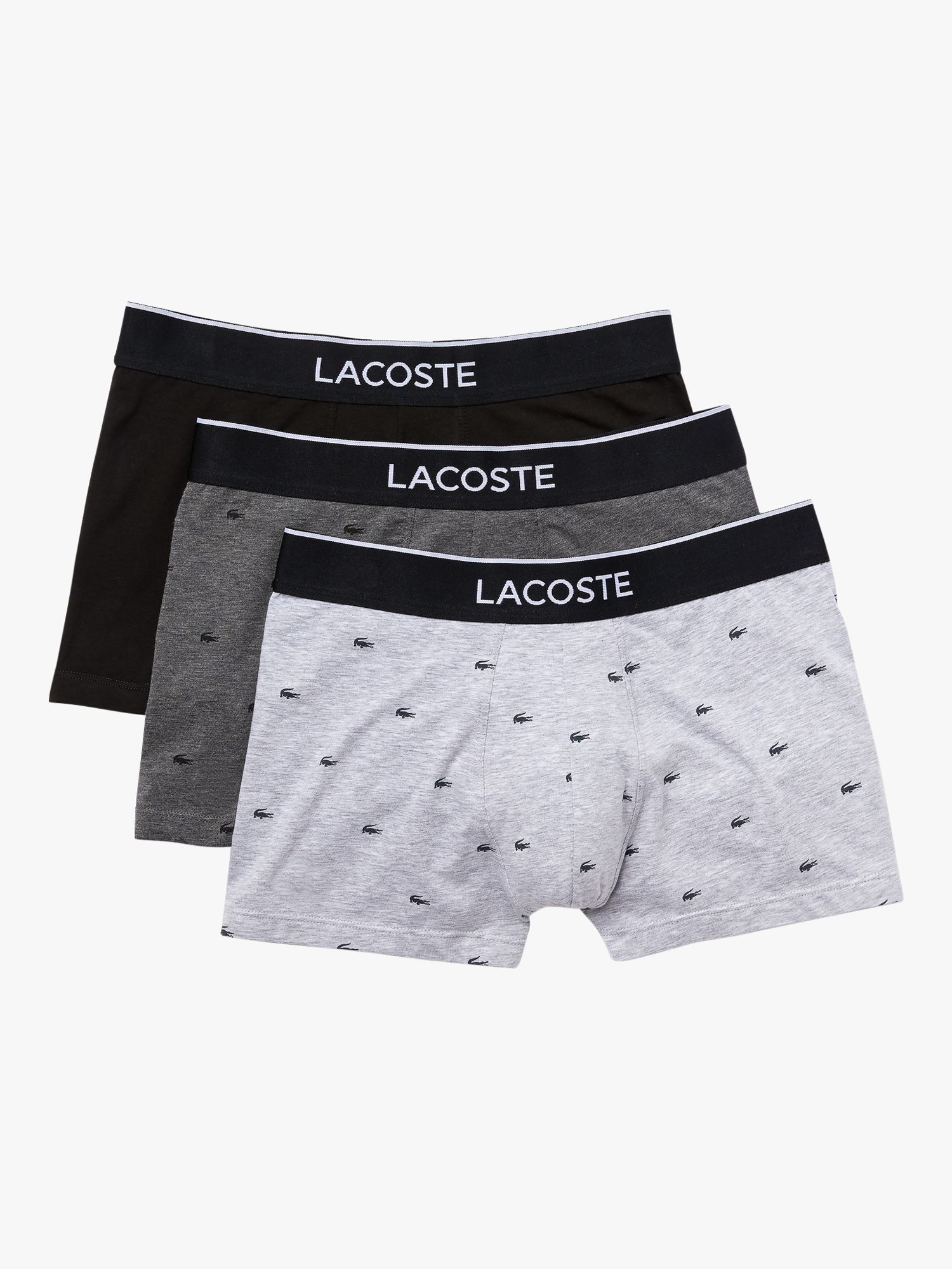 Lacoste Twin Pack Trunks White, Men's, Pants, Underwear, Boxers