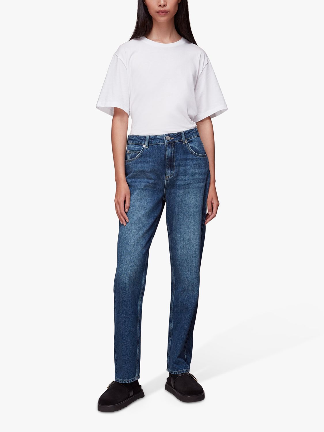 Buy Whistles Authentic Low Waist Jeans, Blue Online at johnlewis.com