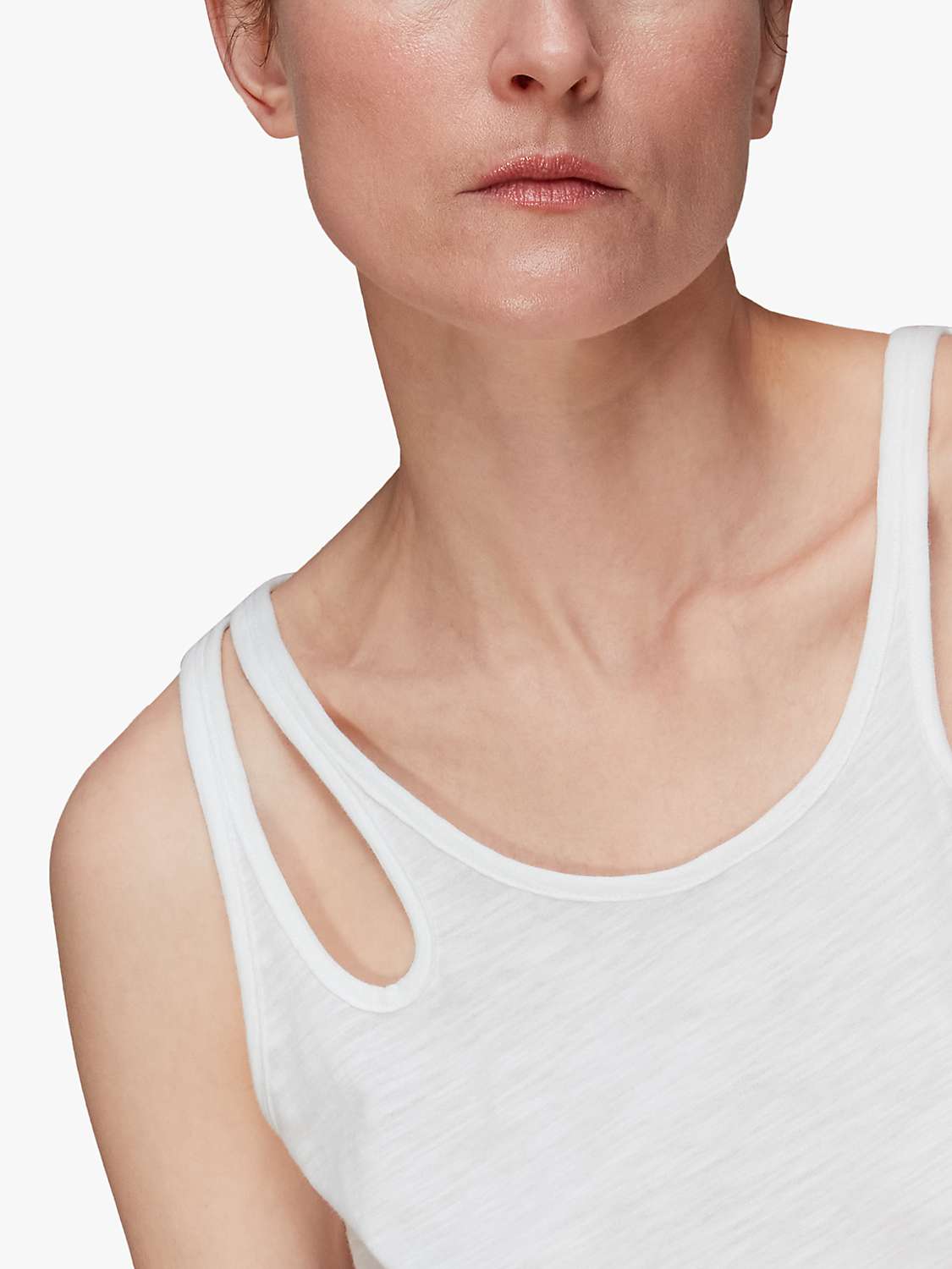 Buy Whistles Raven Organic Cotton Double Strap Sleeveless Top Online at johnlewis.com