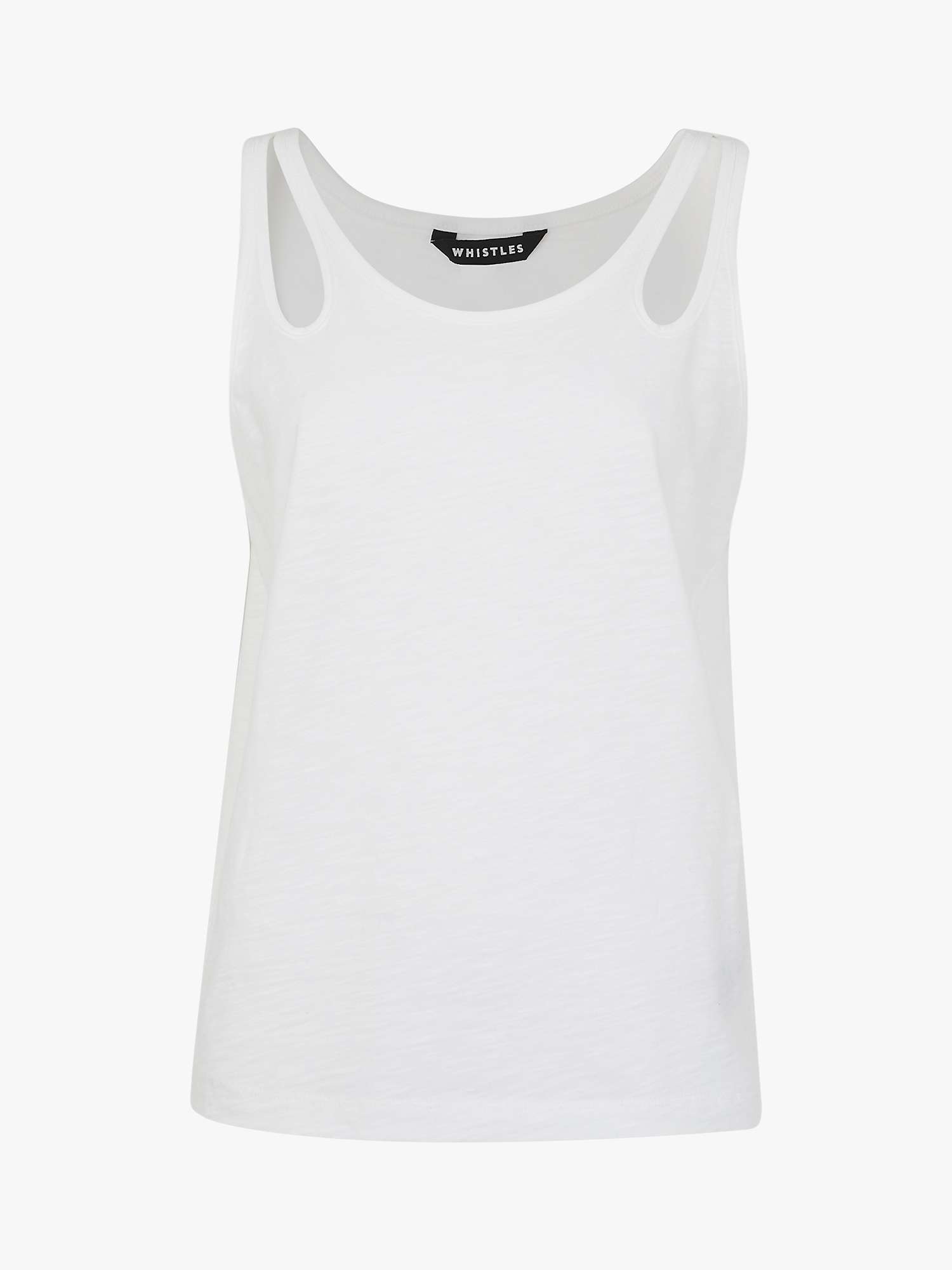 Buy Whistles Raven Organic Cotton Double Strap Sleeveless Top Online at johnlewis.com