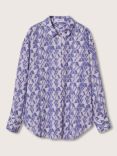Mango Mary Cotton Geometric Print Shirt, Medium Purple
