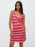 Mango Cuellar Cut-Out Back Mini Knit Dress, Pink