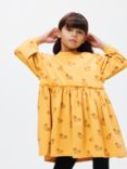 John Lewis Kids' Flower Smock Sweater Dress, Yellow
