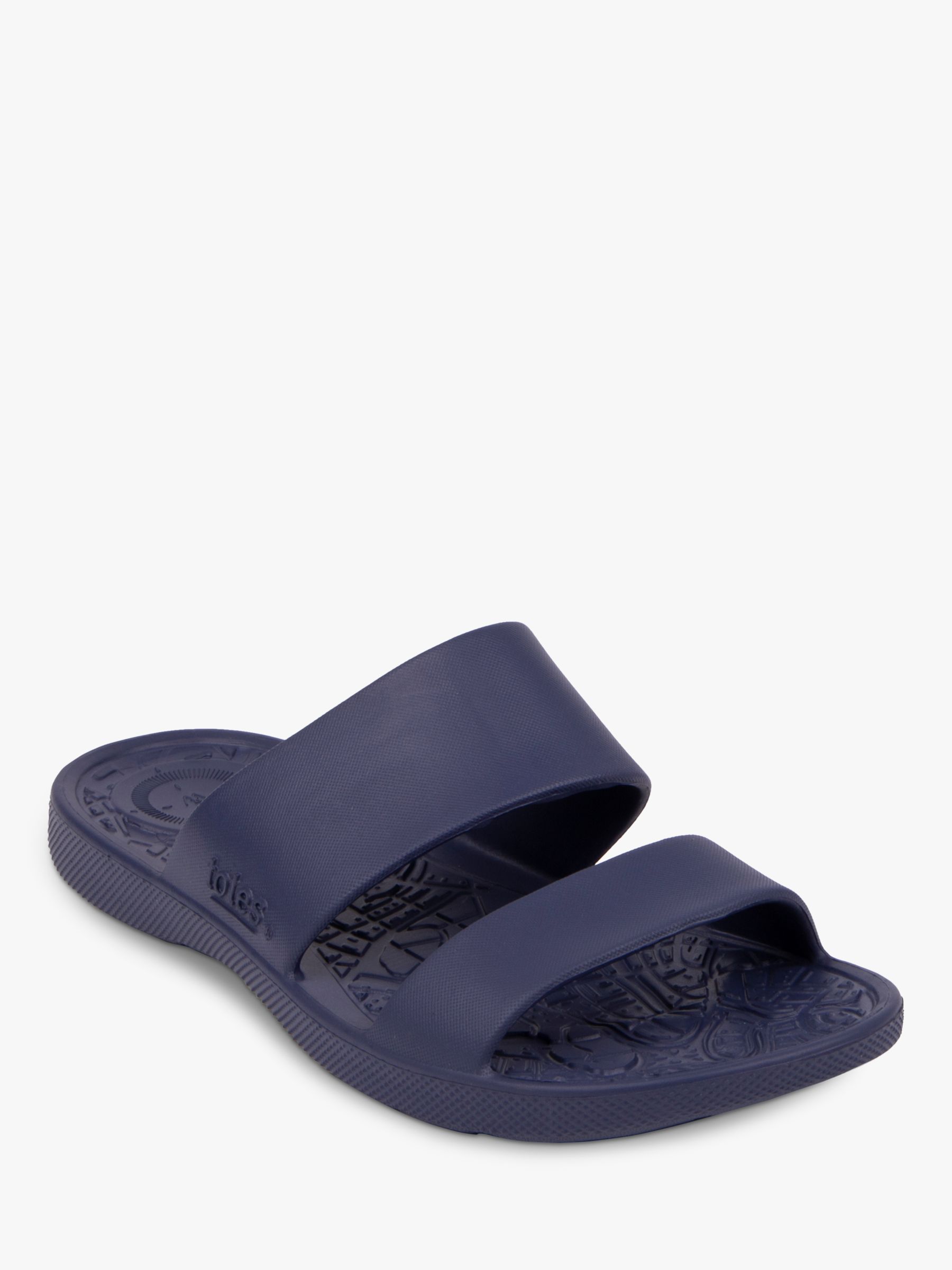 totes SOLBOUNCE Double Strap Slider Sandals, Navy at John Lewis & Partners