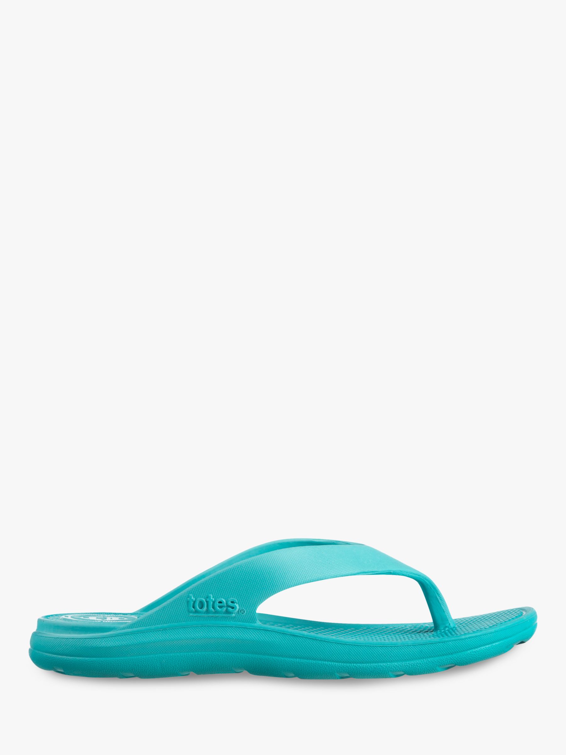 totes SOLBOUNCE Toe Post Sandals, Turquoise at John Lewis & Partners