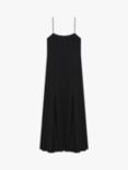 Theory Godet Plain Sleeveless Dress, Black