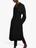 Theory Wrap Cashmere Blend Trench Coat, Black