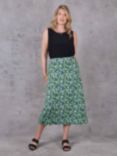 Live Unlimited Ditsy Floral Print Jersey Midi Skirt, Green/Multi
