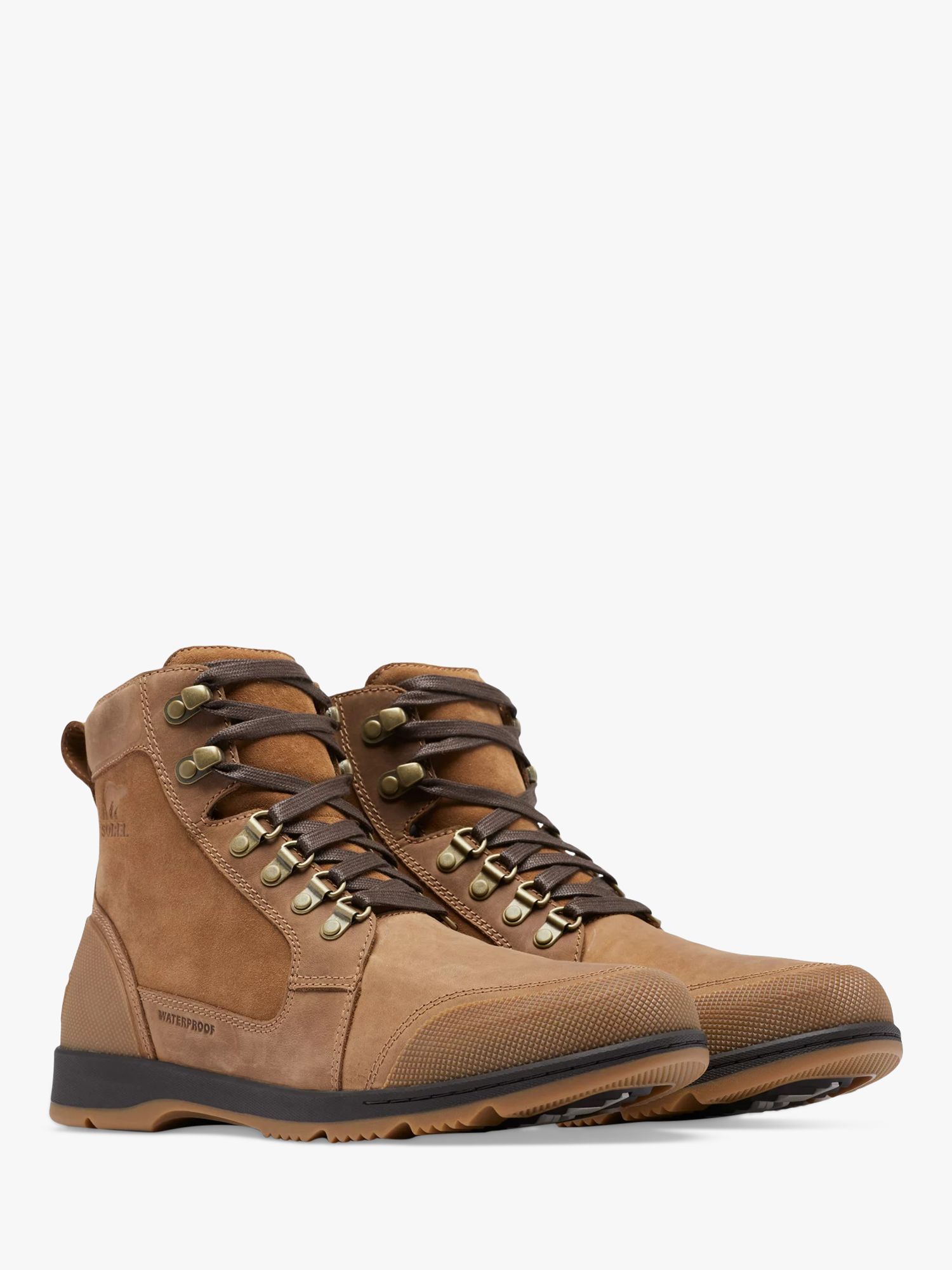 SOREL Ankeny Waterproof Ankle Boots, Elk Brown at John Lewis & Partners