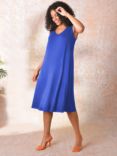 Live Unlimited Sleeveless Jersey V Neck Dress, Blue