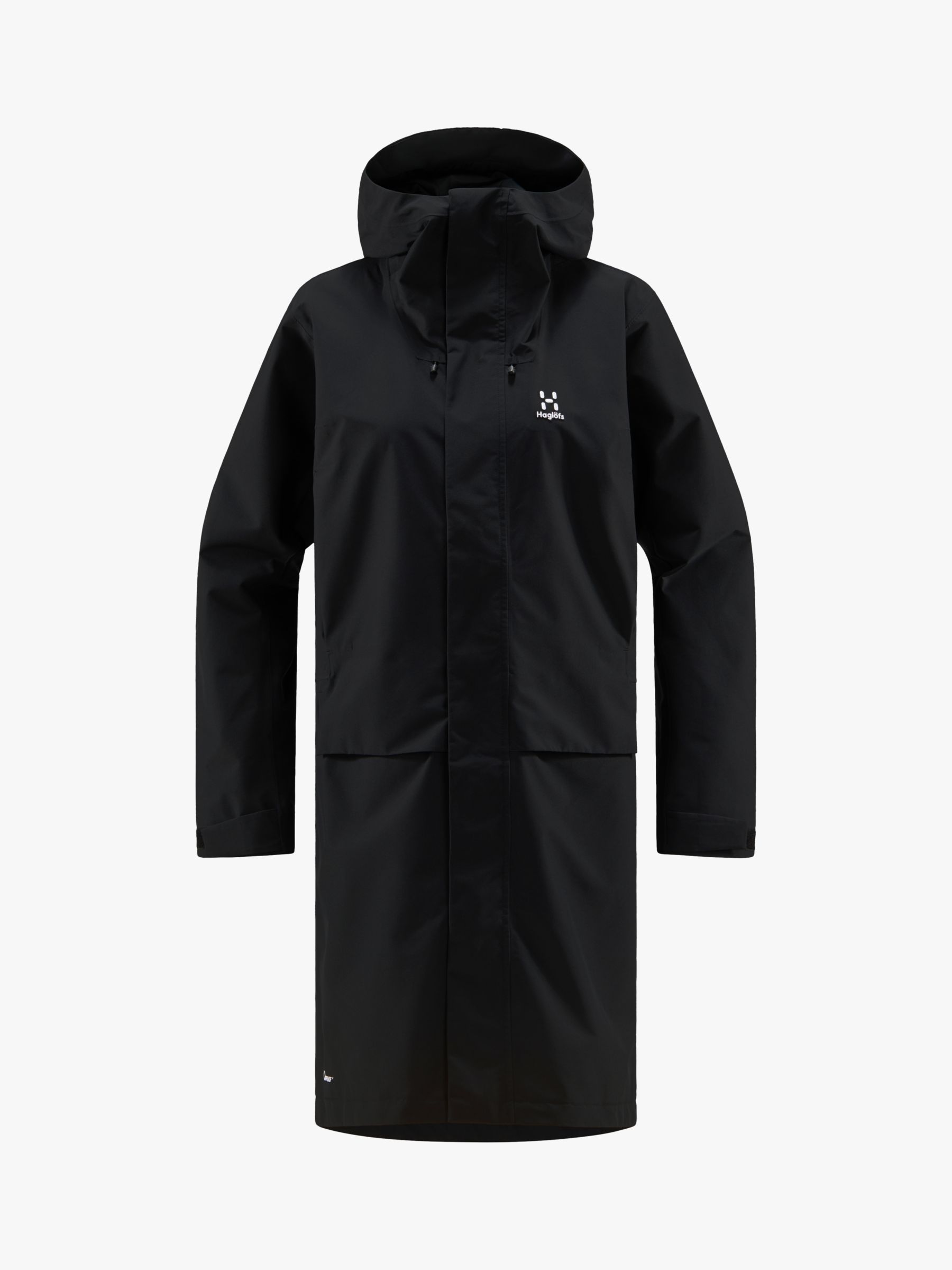 Haglöfs Aria Women's Long Recycled Waterproof Jacket, True Black, XS