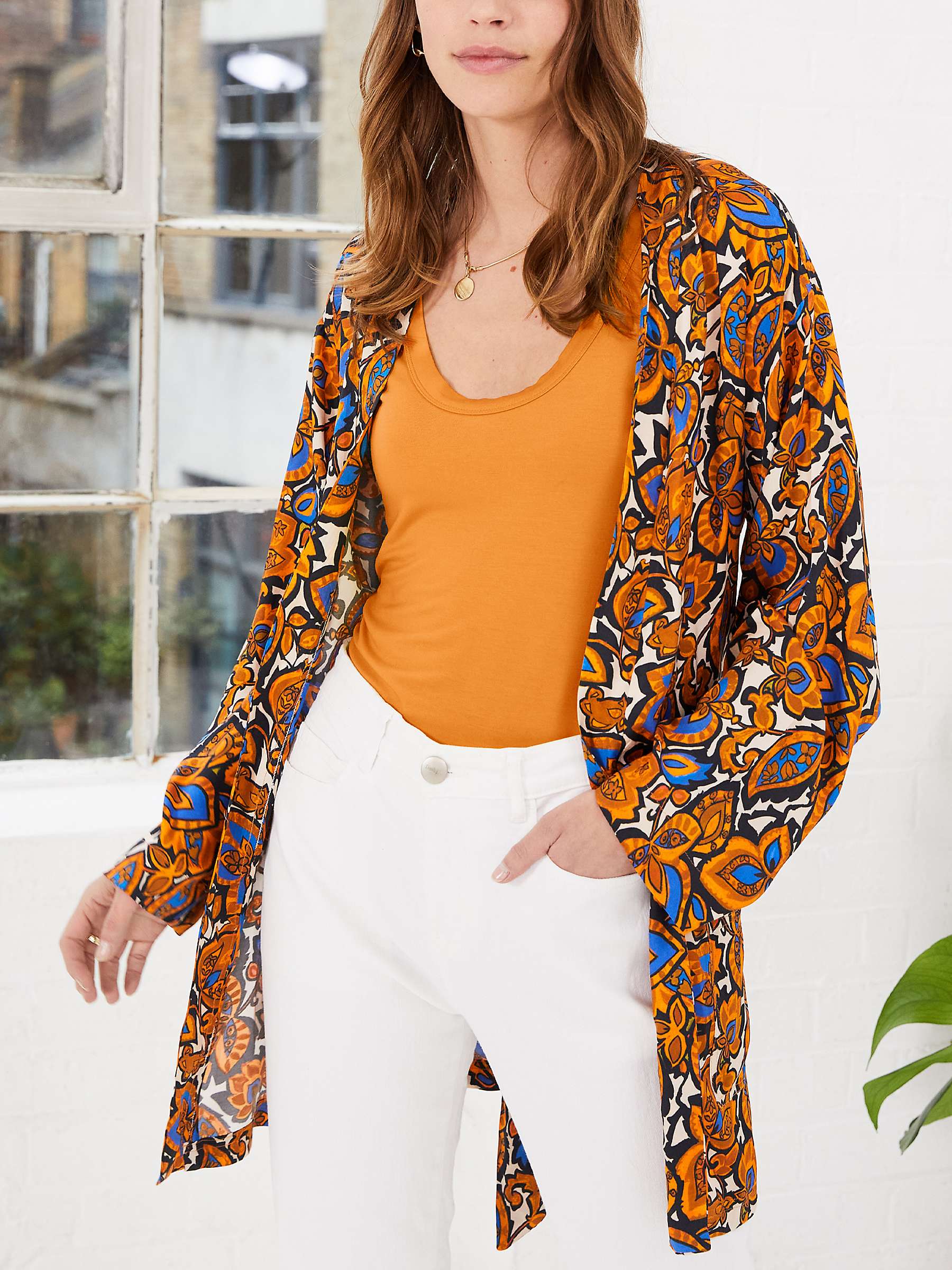Buy Baukjen Mila Amalfi Print Kimono Jacket, White/Multi Online at johnlewis.com