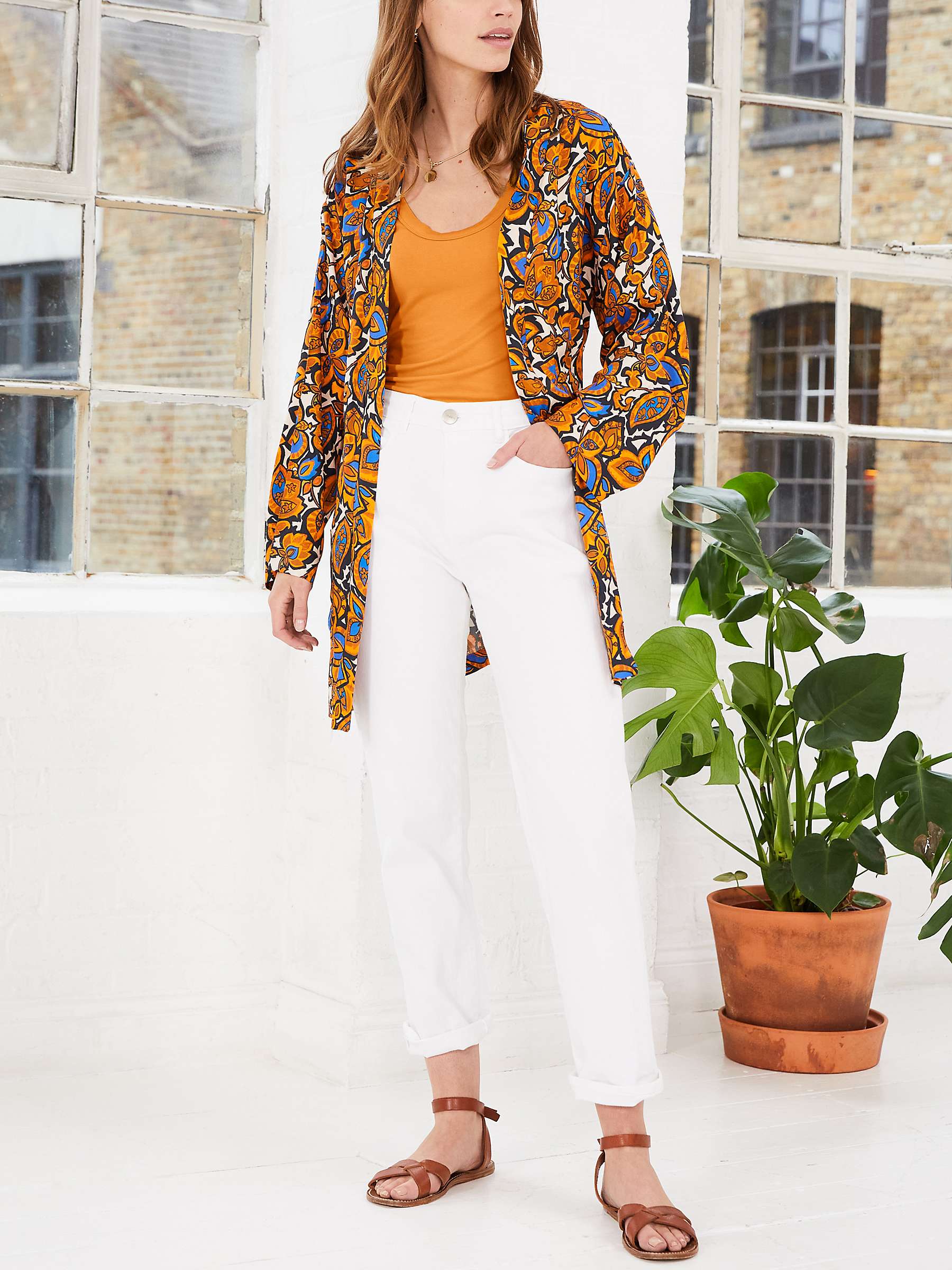 Buy Baukjen Mila Amalfi Print Kimono Jacket, White/Multi Online at johnlewis.com
