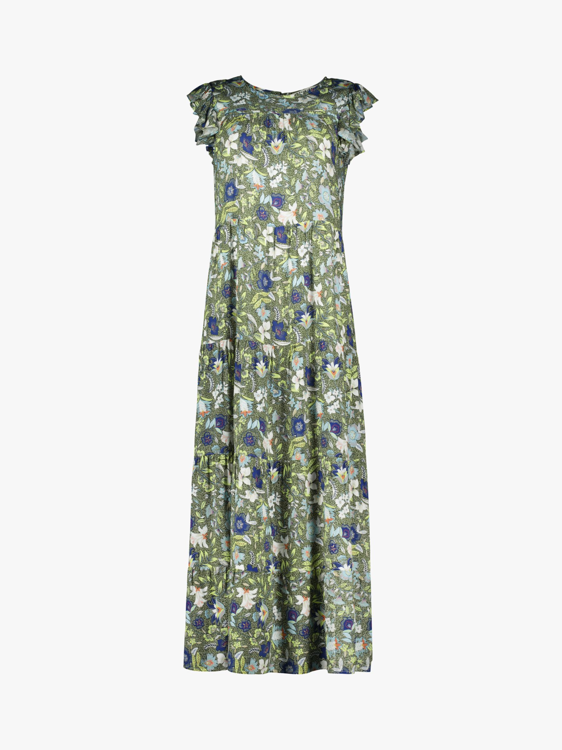 Baukjen Peggy Floral Maxi Dress, Khaki at John Lewis & Partners