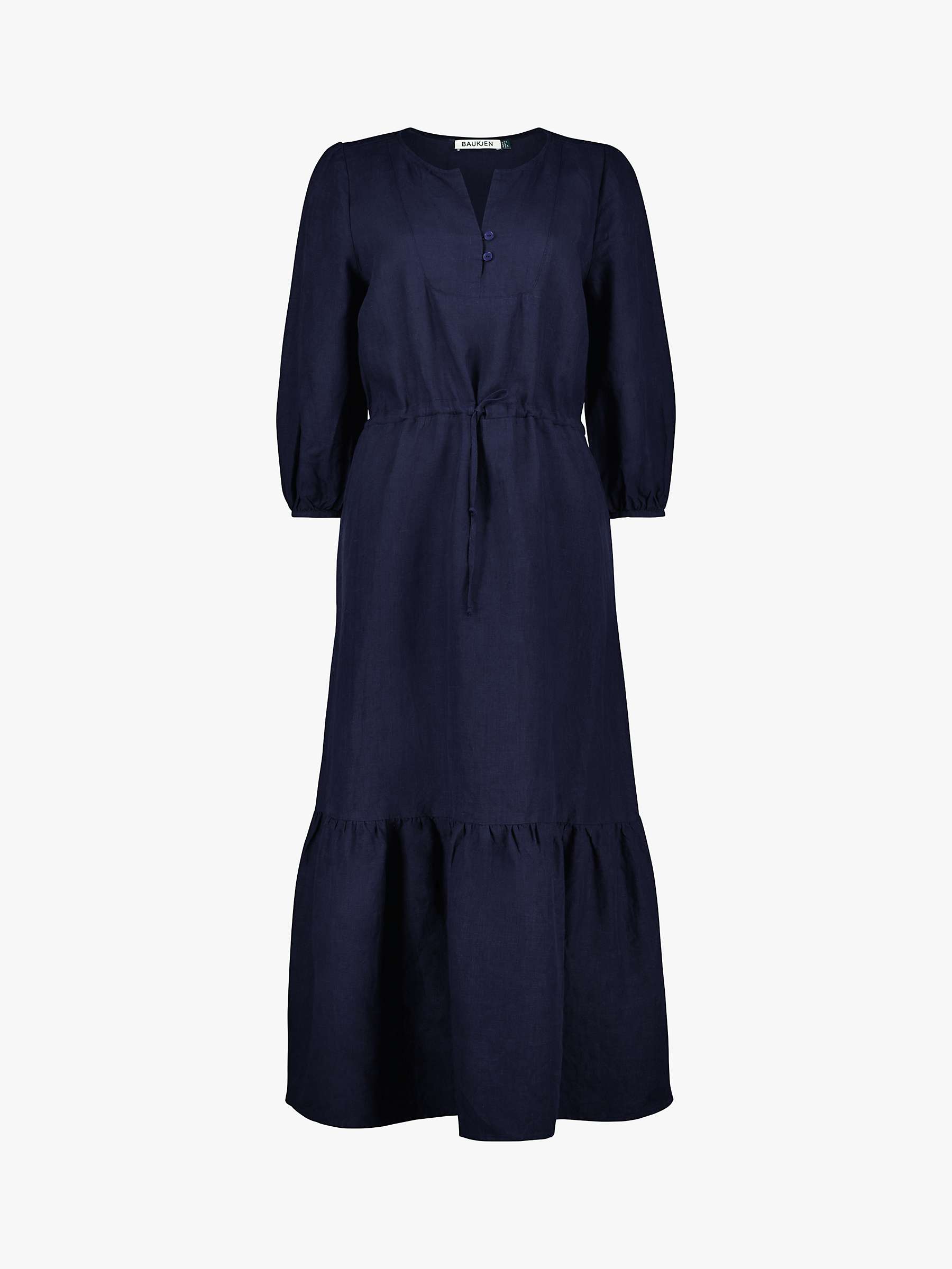 Buy Baukjen Maxine Drawstring Midi Dress, Navy Online at johnlewis.com