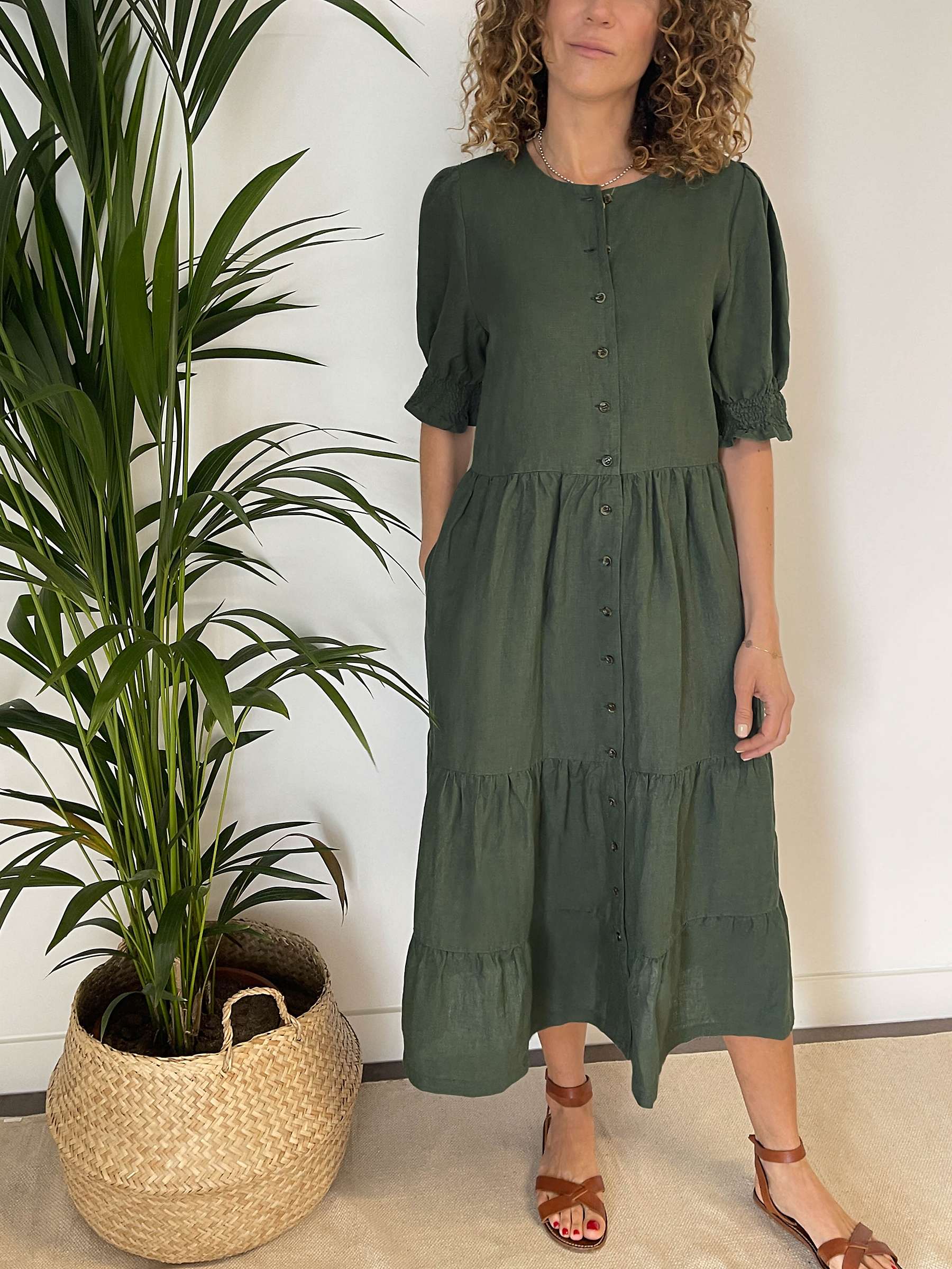 Buy Baukjen Maxine Hemp Tiered Midi Shirt Dress Online at johnlewis.com