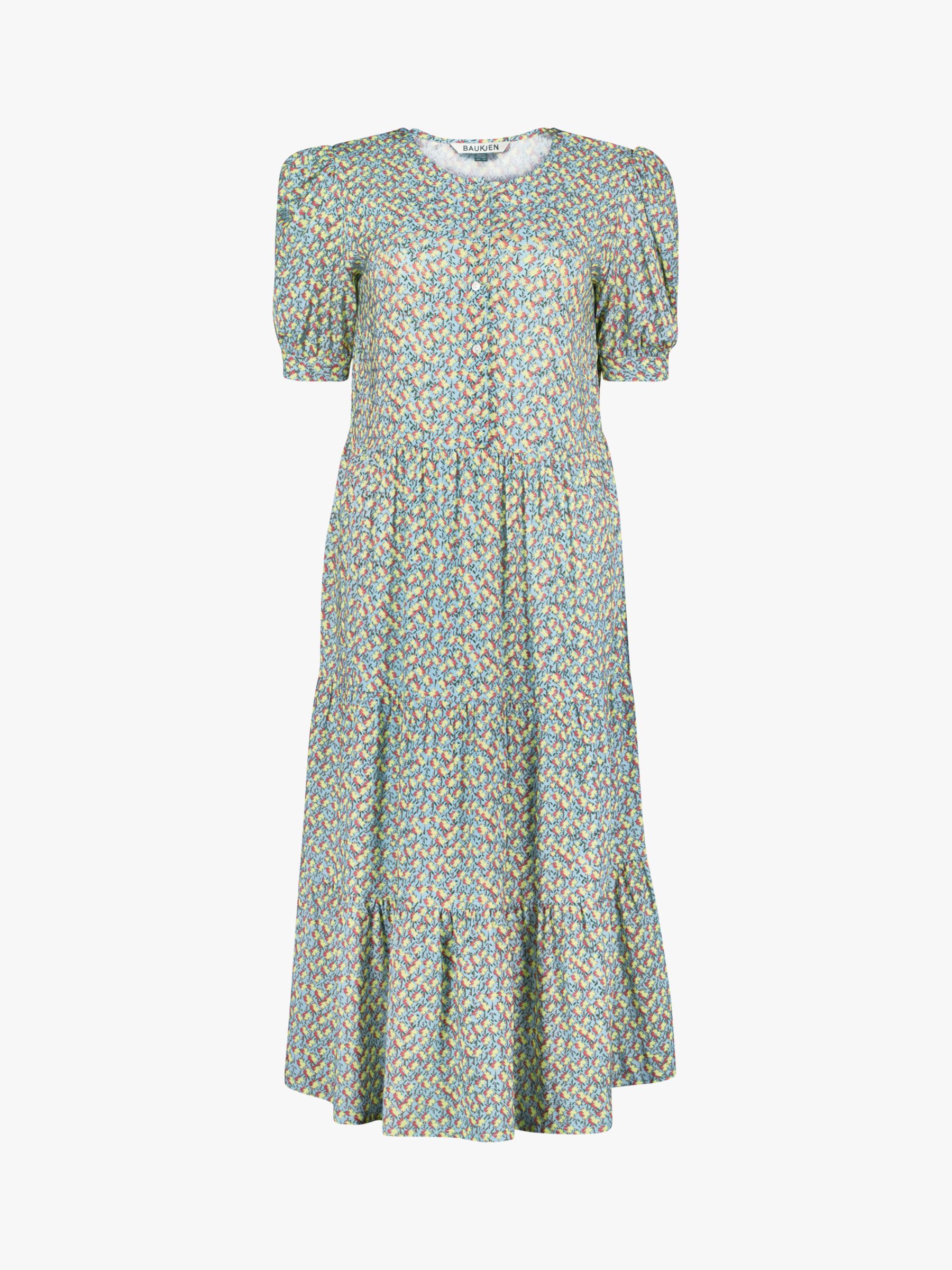 Baukjen Evelyn Floral Midi Dress, Blue Seed