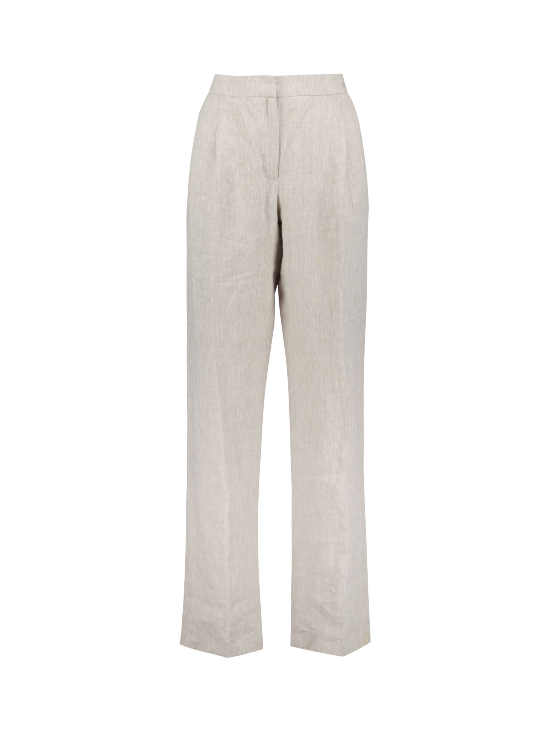 Baukjen Maxine Tailored Hemp Trousers, Beige at John Lewis & Partners