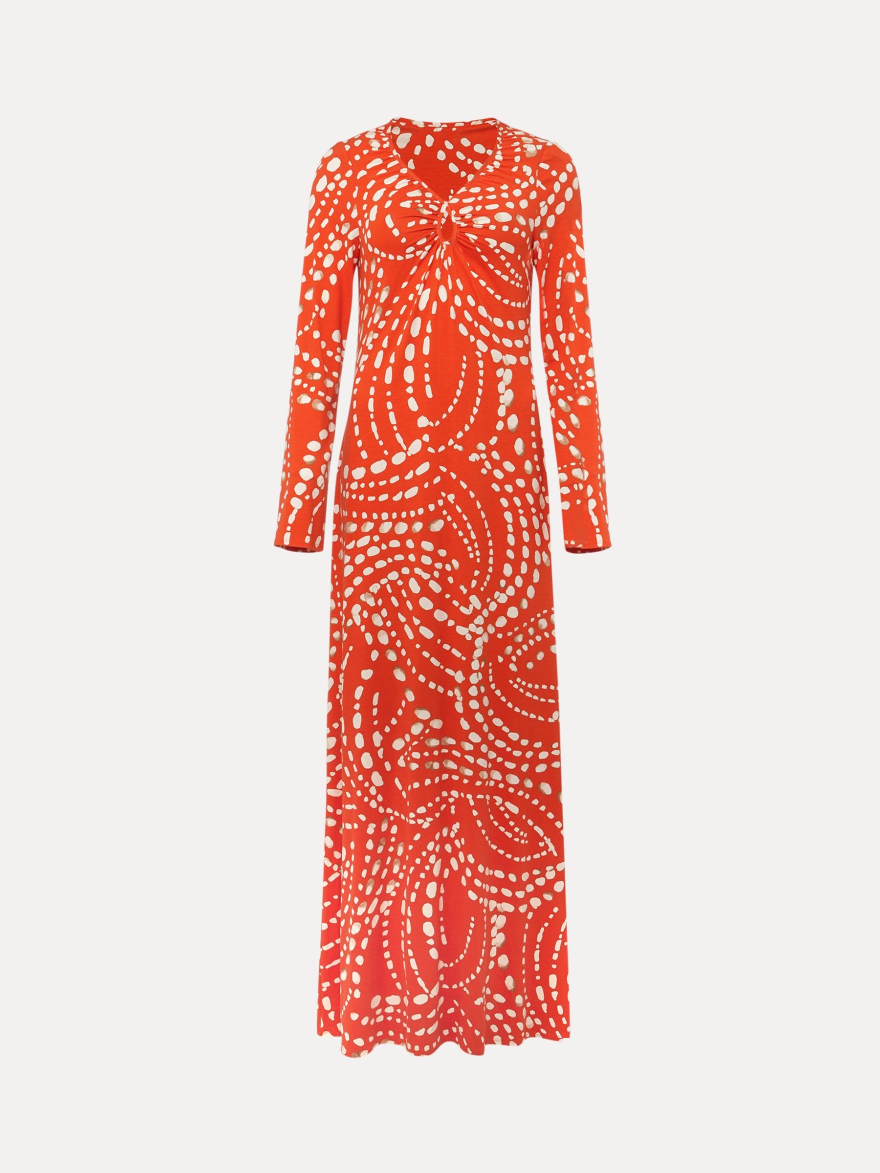 Phase Eight Ayla Abstract Spot Print Maxi Dress, Burnt Orange