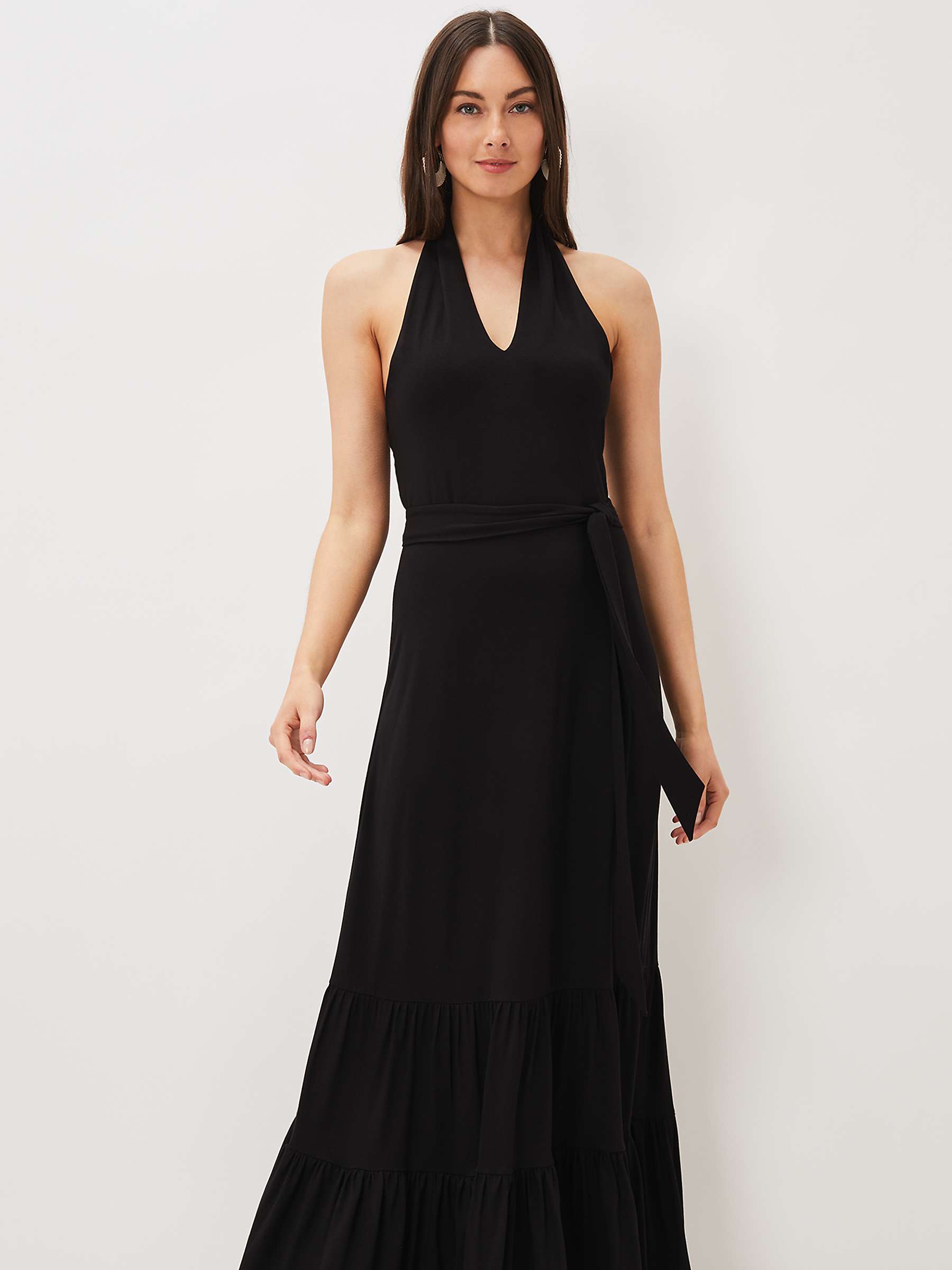 Phase Eight Valeria Halterneck Maxi Dress, Black at John Lewis & Partners