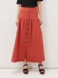 Phase Eight Alessia Linen Blend Maxi Skirt, Terracotta