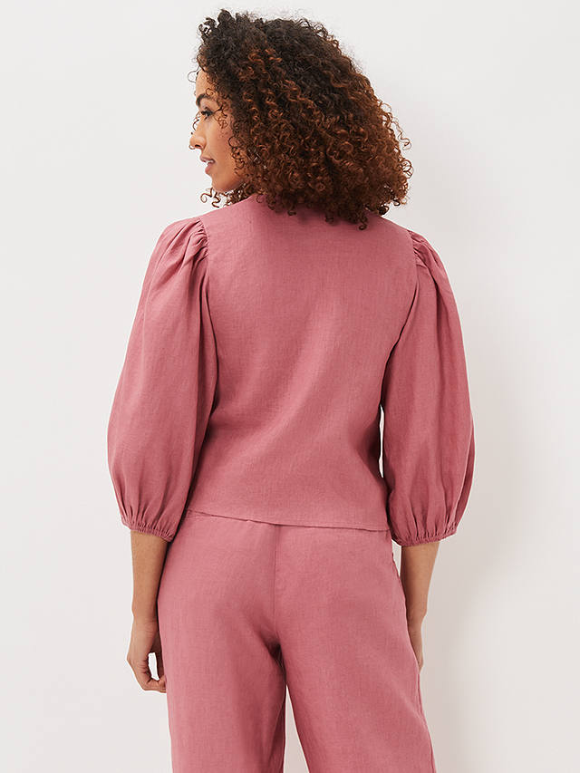 Phase Eight Raven Linen Tie Front Top, Rose