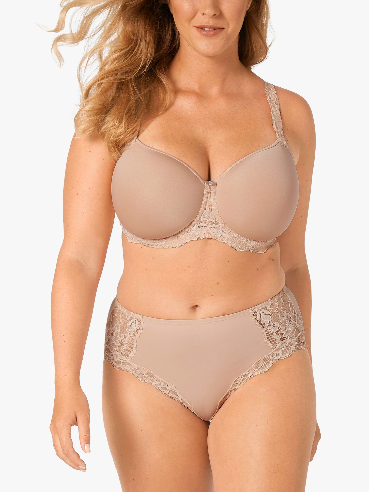 Triumph Amourette Charm Underwired Spacer Bra, Nude at John Lewis & Partners