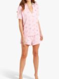 Chelsea Peers Foil Daisy Shortie Pyjama Set, Pink