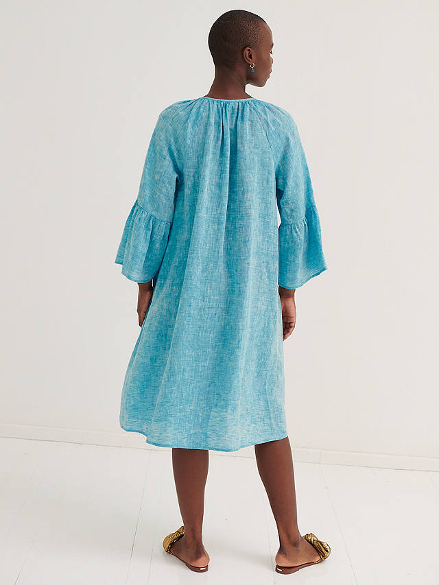NRBY Elizabeth Linen Tunic Dress, Turquoise