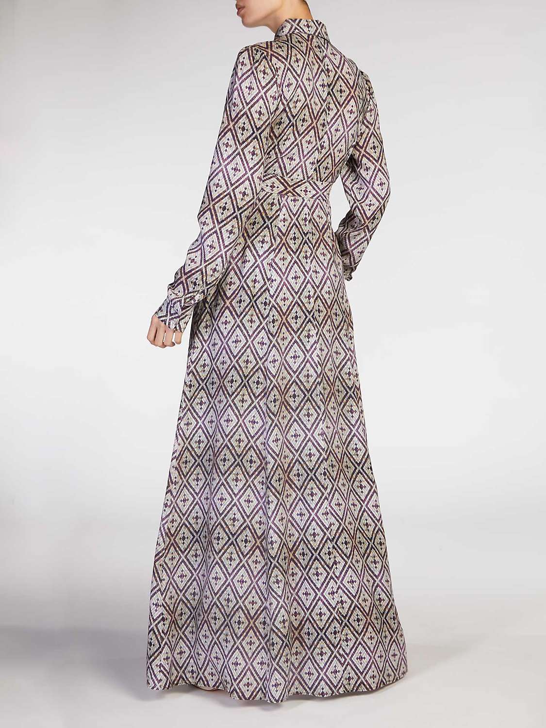 Buy Aab Diamond Mosaic Art Belted Maxi Dress, Beige Online at johnlewis.com