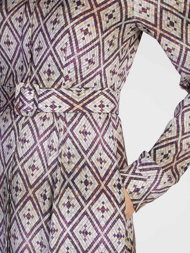 Aab Diamond Mosaic Art Belted Maxi Dress, Beige