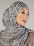 Aab Pietra Floral Hijab, Grey