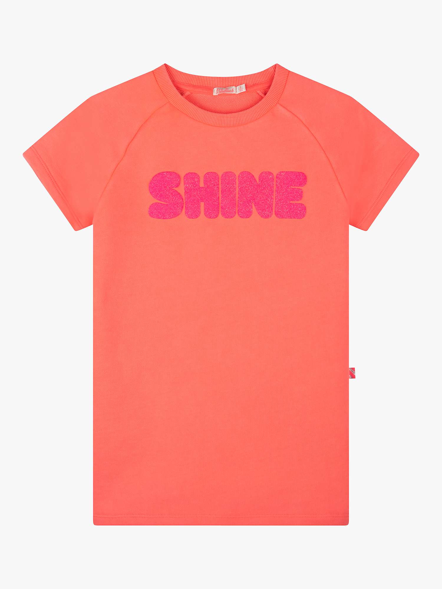 Buy Billieblush Kids' Shine Logo Fleece Dress, Corail Fluo Online at johnlewis.com