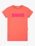 Billieblush Kids' Shine Logo Fleece Dress, Corail Fluo