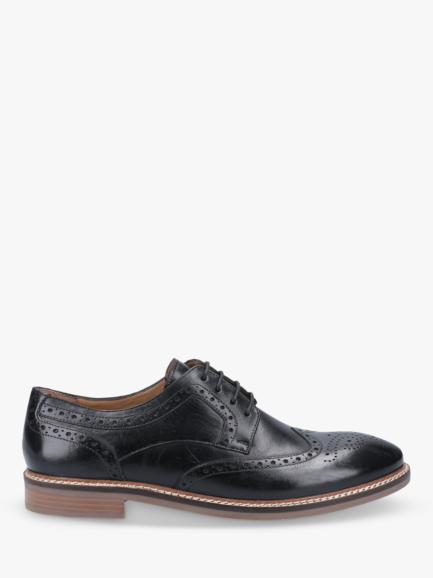 Hush Puppies Bryson Leather Lace Up Brogues, Black at John Lewis & Partners