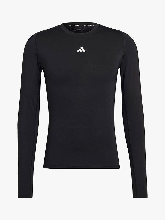 adidas Techfit Long Sleeve Compression Gym Top, Black