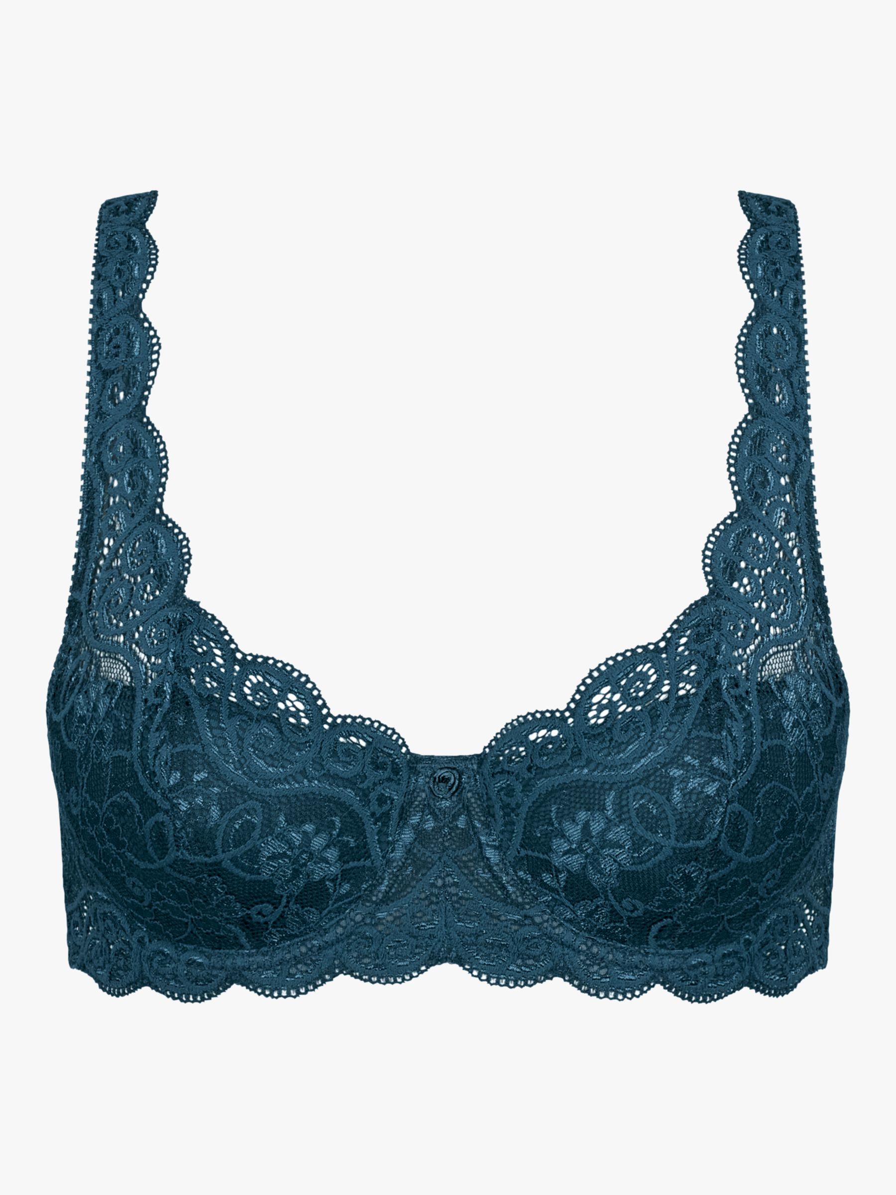 Triumph Amourette 300 Padded Underwired Bra, Russian Green at John ...
